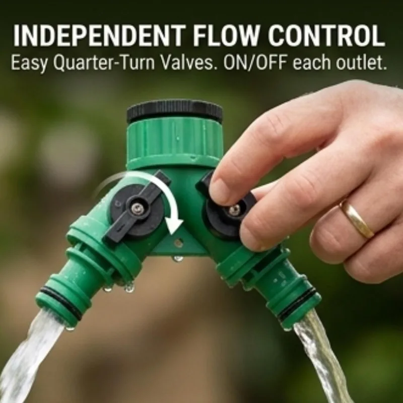 6/1PCS 2 Way Splitter Hose Water Connector Heavy Duty Threaded Hose Outdoor Garden Faucet Adapter Irrigation Watering Fittings