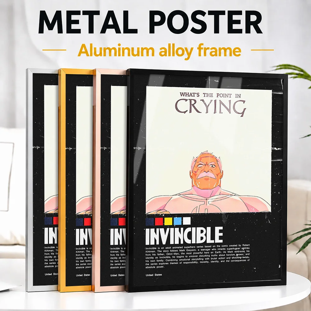 Invincible Comic Framed Metal Print Customized Screen Tribute Wall Art Designed For Memorabilia Collectors To Display In Theater