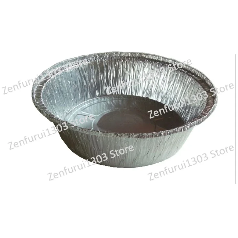 Wrinkle Wall Round Large Bowl Container Disposable Aluminum Foil Bowls Diameter 190mm Height 56mm Silver Food PET