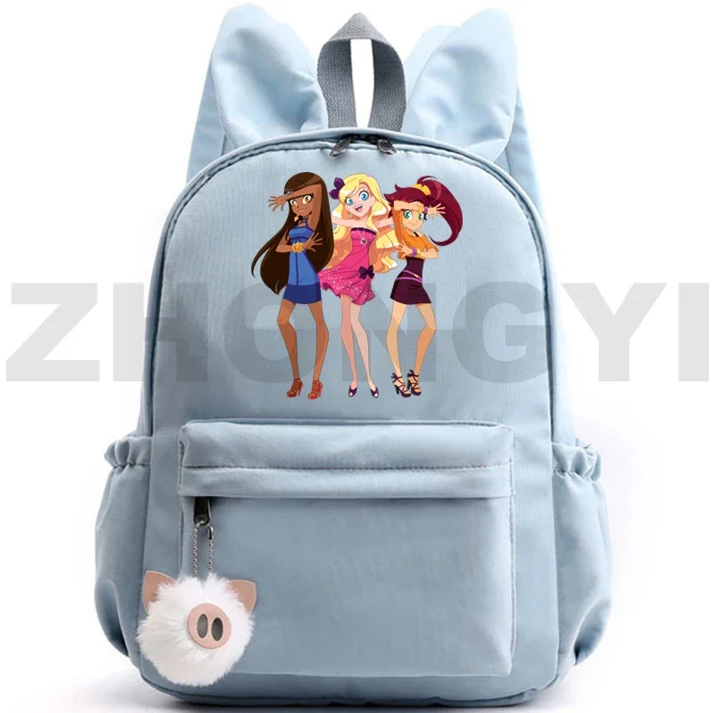 Mini Girls LoliRock Hip Hop Backpacks Teenage LoliRockstar Sac A Dos Cute Rabbit Ears Canvas Bookbag Kindergarten Kids Schoolbag