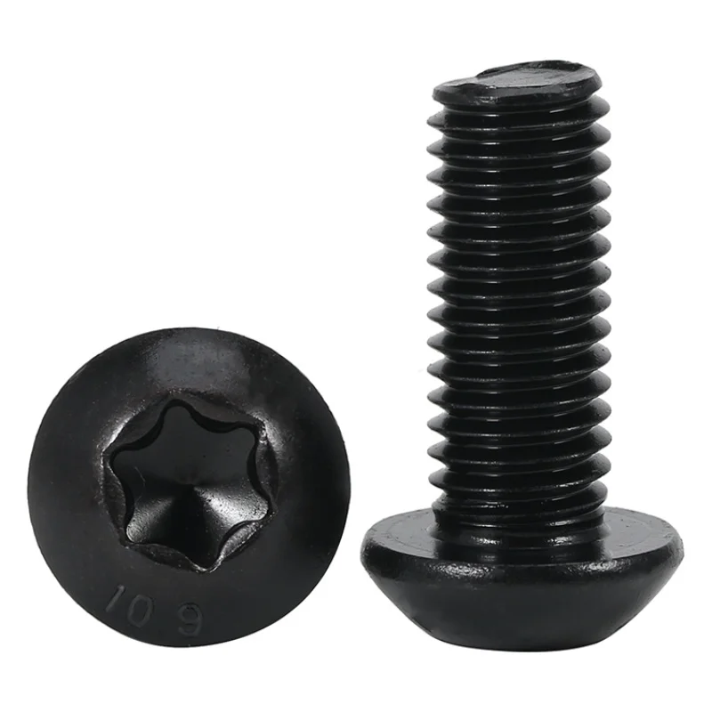 Torx M3 M4 M5 M6 M8 M10 Black Torx Button Six Lobe Pan Head Screw Grade 10.9 steel  Tamper Proof Security Torx Pan Head Screw