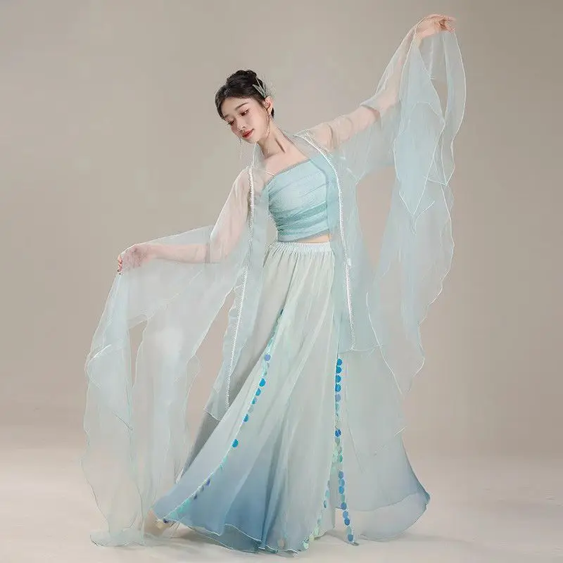 

[4154 people collect]Classical dance new style ethereal elegant gauze clothes sequined pants skirt mermaid tears Chinese style