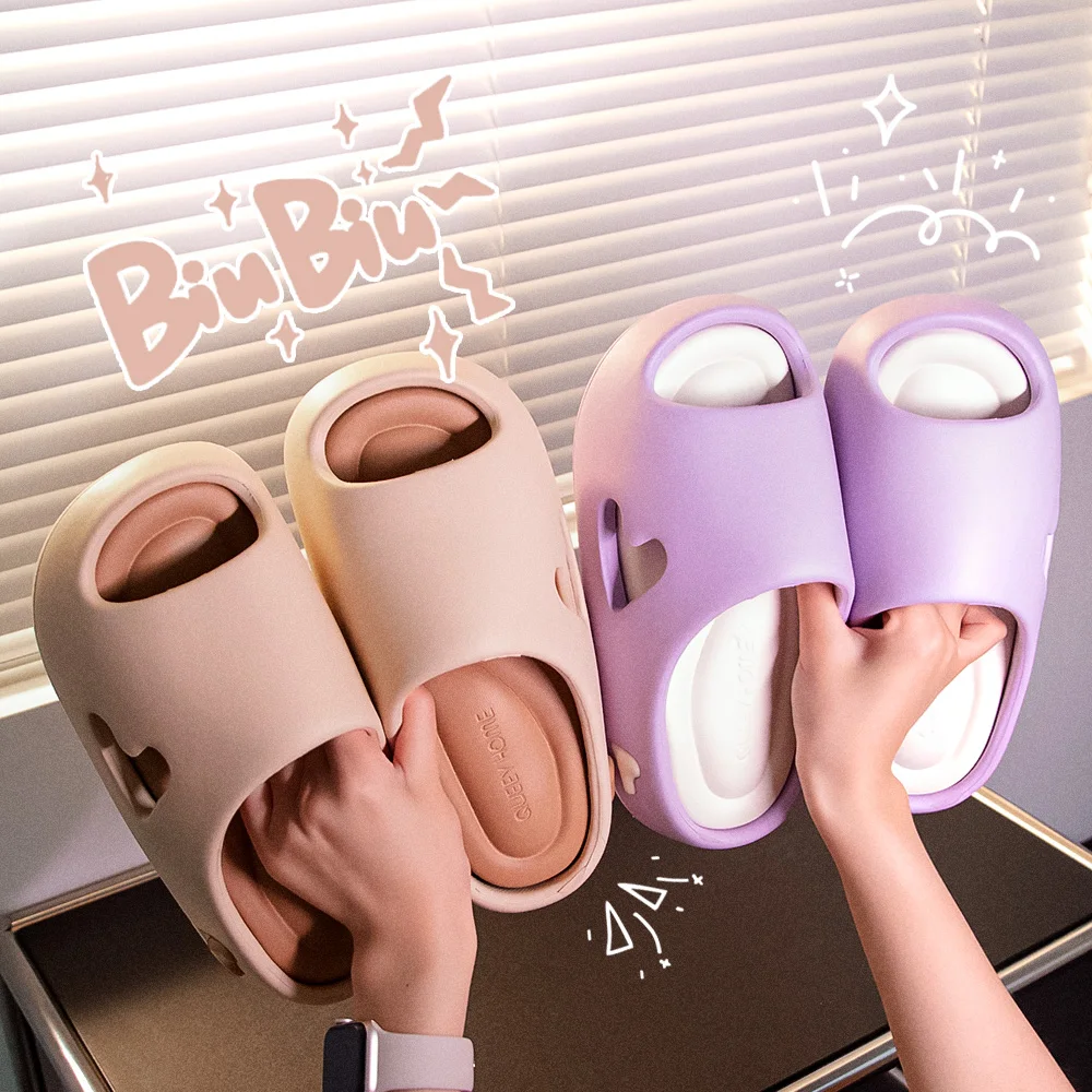 Summer Trendy Women's Sandals Platform Plat With Anti Slip Indoor Outdoor Shoes Hollow Cute Heart Comfortable Slippers image 6