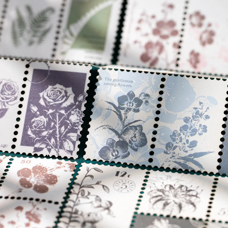 6 Stück/36 Stück Vintage-Blumen-Aufkleber-Set, dekorative Scrapbooking-Tagebuch-Album-Aufkleber, handgefertigte Junk-Journal-Zubehörteile