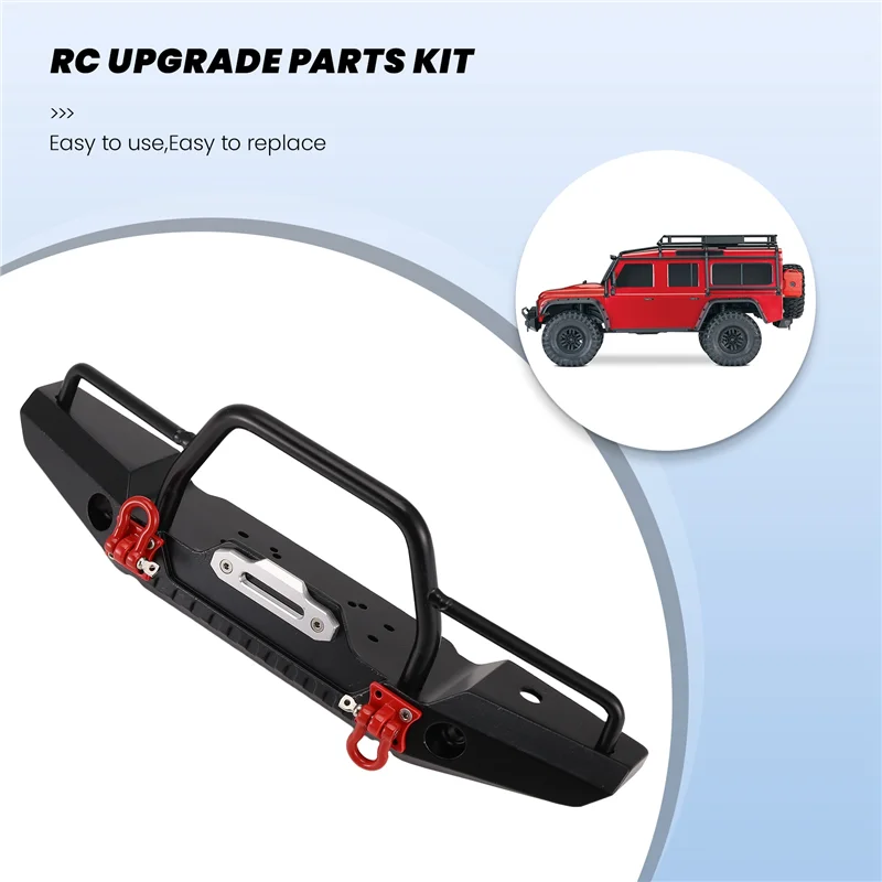 

Metal Front/Rear Anti-Collision Bumper With LED Light For 1:10 RC Crawler Car TRX-4 Axial SCX10 SCX10-II 90046 90047