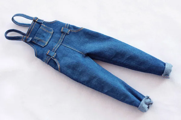 [Customized] 1/6 Female Denim Loose Curled Strap Pants Casual Overall Jeans Clothes for Momoko OB FR Nippon PoppyParker Dolls image 2