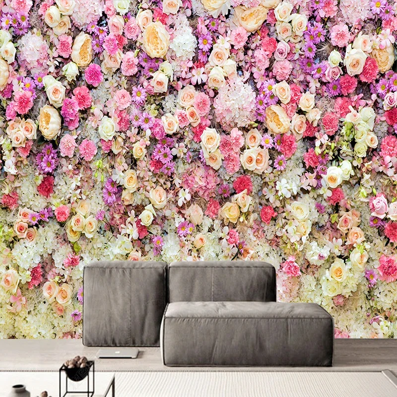 

Custom Photo Wallpaper Modern 3D Stereo Flowers Romantic Home Decor For Living Room Wedding House Background Wall Paper 3D Mural