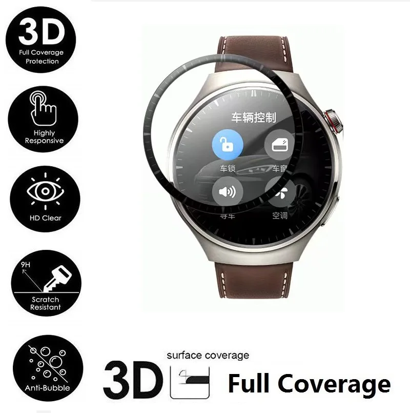 3 шт., защитная 3d-пленка с закругленными краями для умных часов Huawei Watch 4 Pro