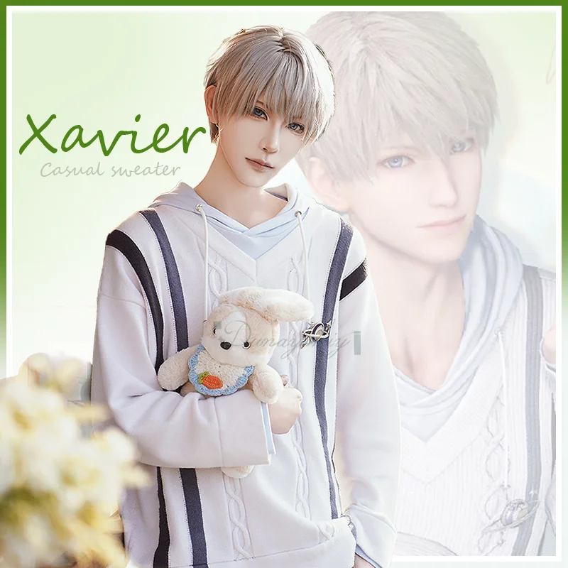 

Xavier Cosplay Costume Love And Deepspace Hoodie Beige Sweater Roleplay Halloween Party Casual Wear