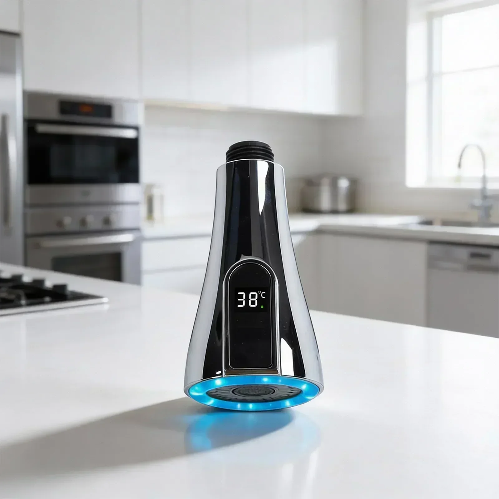 Pull Out Sink Tap LED Kitchen Faucet Modern Kitchen Two Spray Modes Water-Driven Generator For Standard Faucet