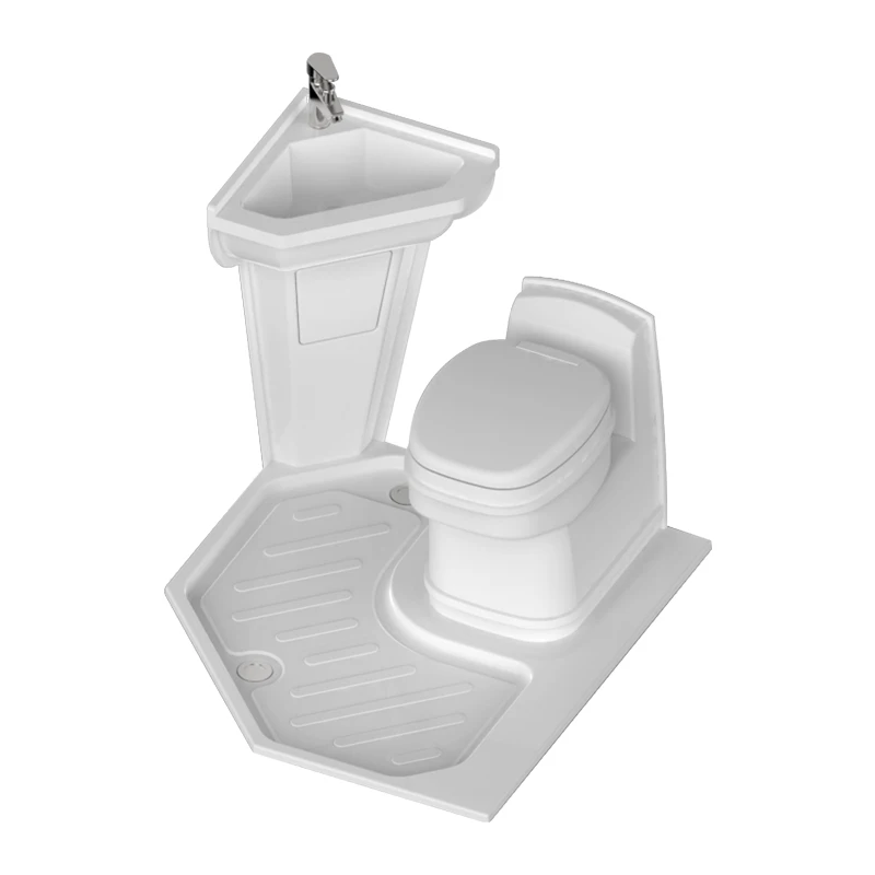 RV modification accessories, toilet seat, shower basin, left inclined door