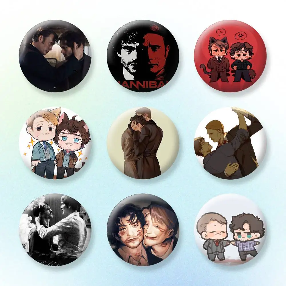 

H-HannibalS and Will Button Pins Backpack Clothing Decor Brooch Badge Jewelry Gifts for Kids