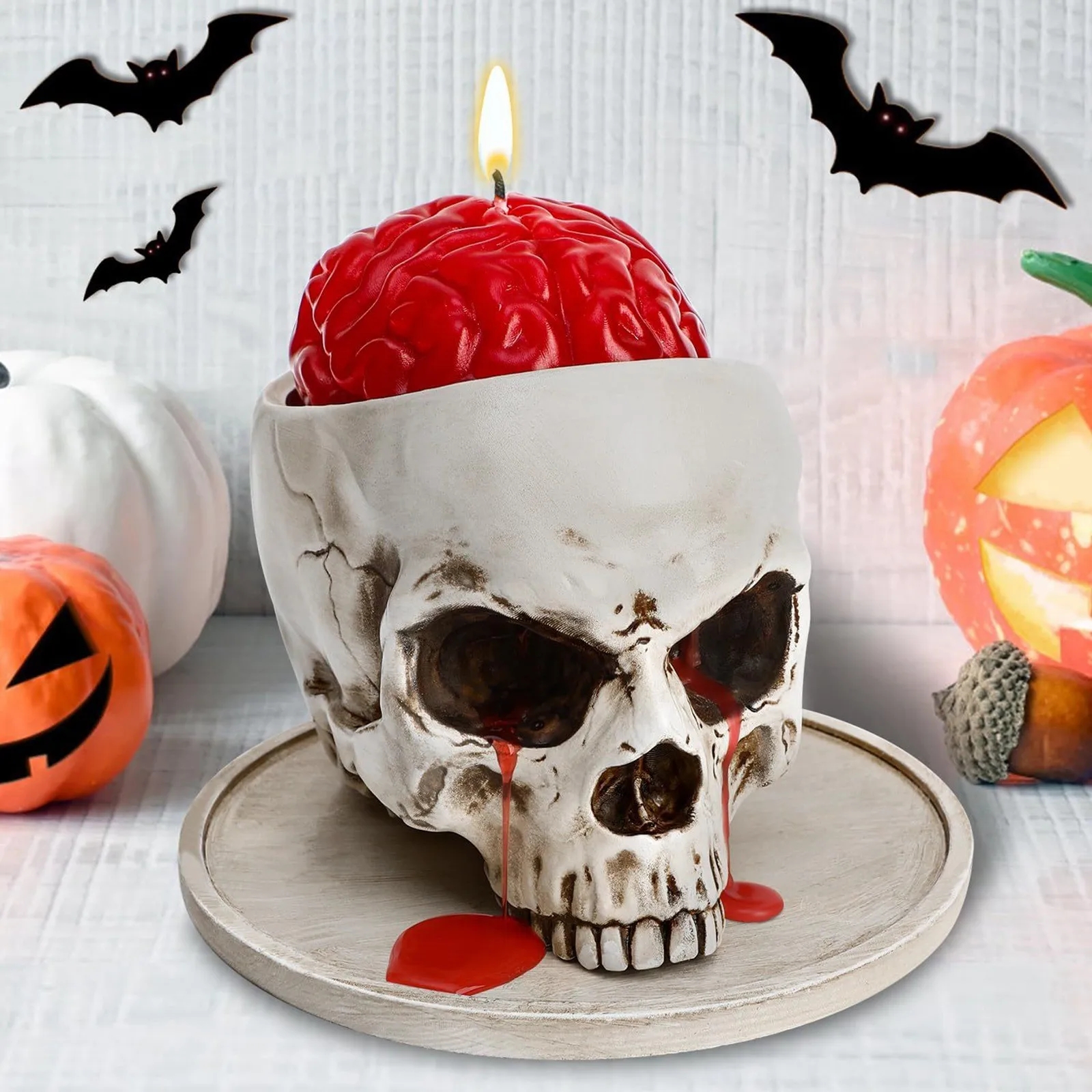 Decoration Candle Candlestick Holder Chime Halloween Bleeding Home Gothic Candlestick Ornaments Set Candle Container Candle