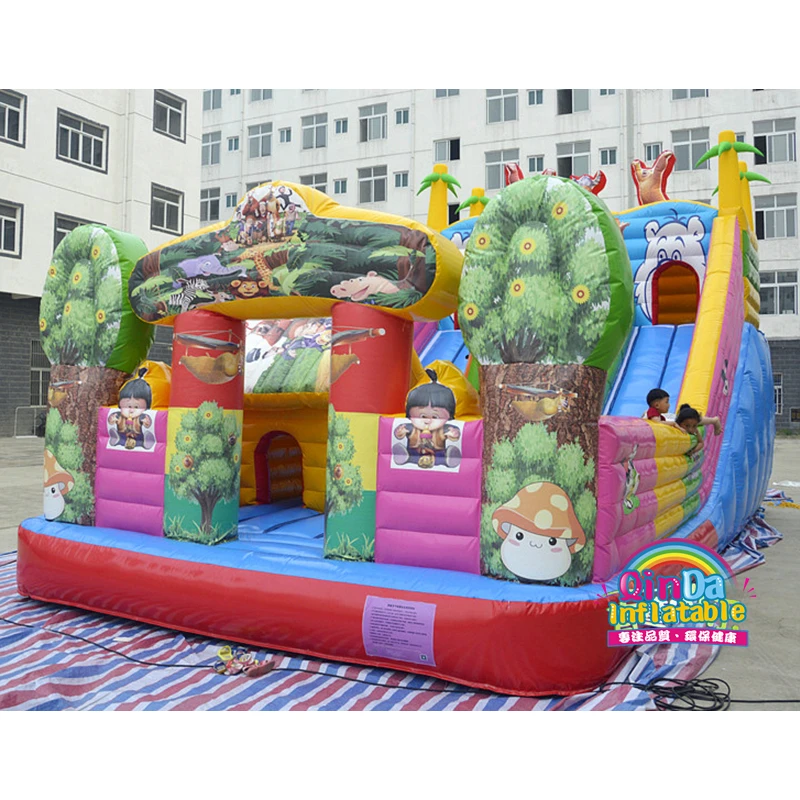 Castillo hinchable inflable para niños, parque infantil divertido, Tobogán, 10x6 metros