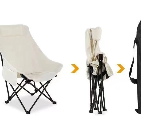 Custom  Outdoor  Folding Camp Chair Hiking Beach Portable Moon Chair