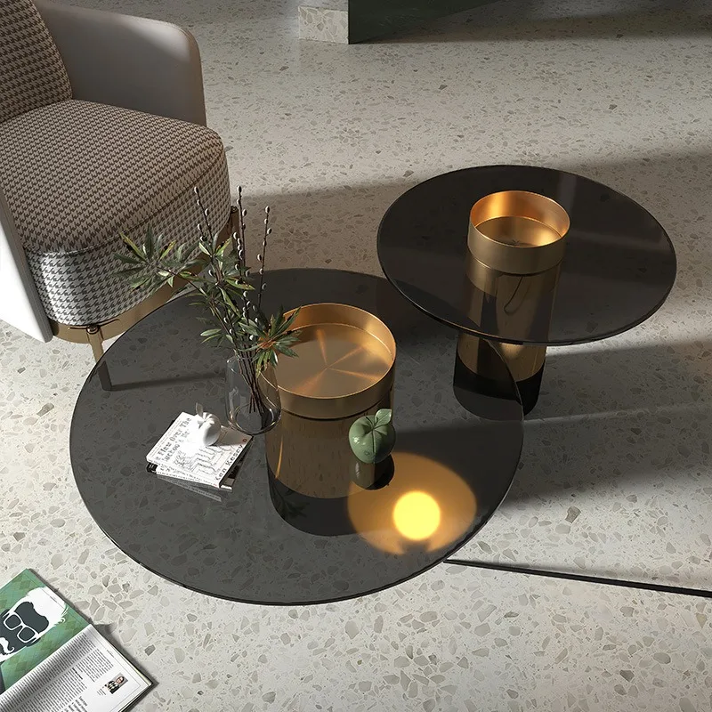 Cheap Round Coffee Table Transparent Universal Decoration Cheap Large Size Side Table Save Space Mesas Bajas Room Decorations