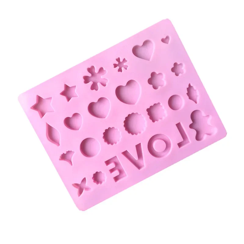 Love English Alphabet Flower Silicone Chocolate Mold, Ice Grid Mould XG118