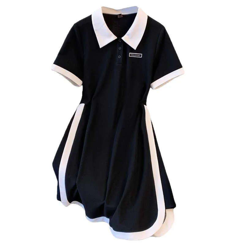 Plus Size Women's Summer Fashion Short Sleeve Dress A-Line Office Lady New Arrival Trendy Comfortable Breathable - view 5