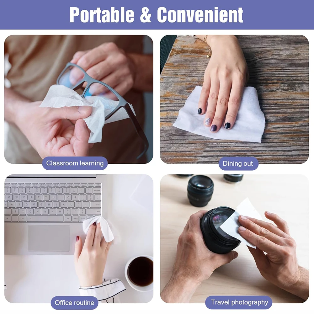 Eyeglass Lens Cleaning Wipe Scratch-Free Streak-Free Eye Glasses Cleaner Wipe For Sunglass Camera Lens Goggles
