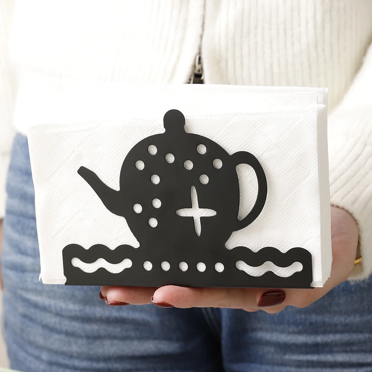 Modern minimalist napkin holder teapot coffee cup modeling dining table tissue holder restaurant tissue storage seat