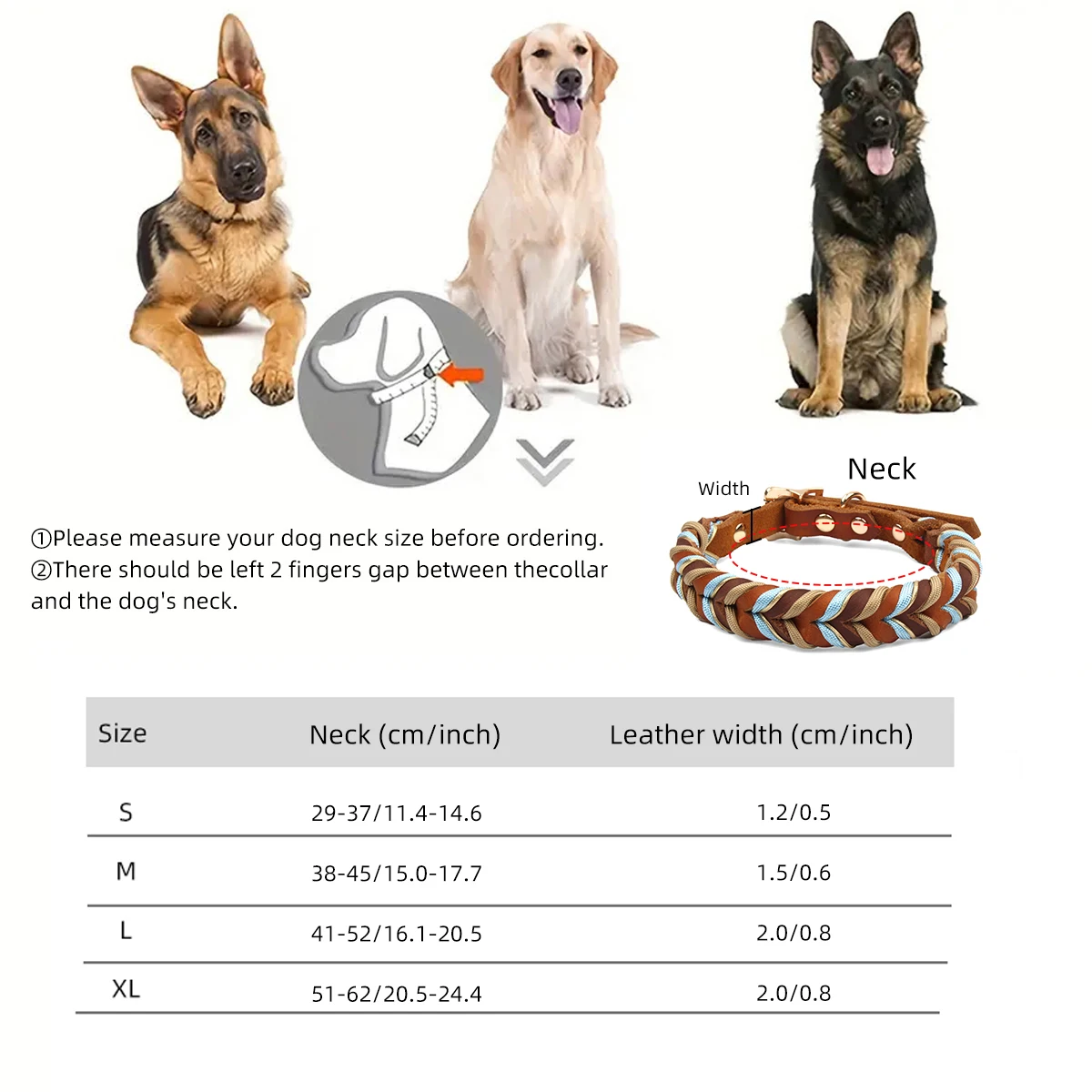 Brown Leather Dog Collar And Leashes Suit Woven Patterns Beautiful Durable Nylon Orange Colors Rope Hand Free Design 2026 New