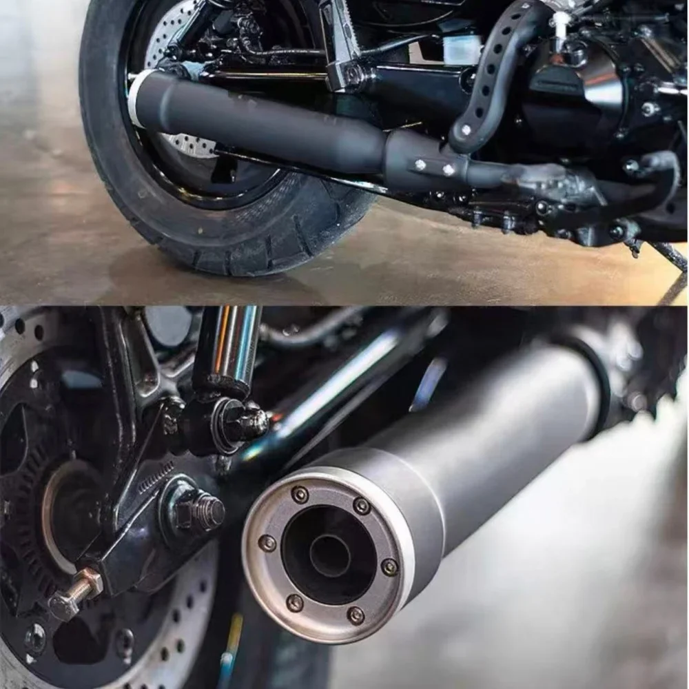 HYOSUNG GV300S dedicated motorcycle modification: direct-mount horseshoe-sound muffler, muffler, exhaust pipe tail section.