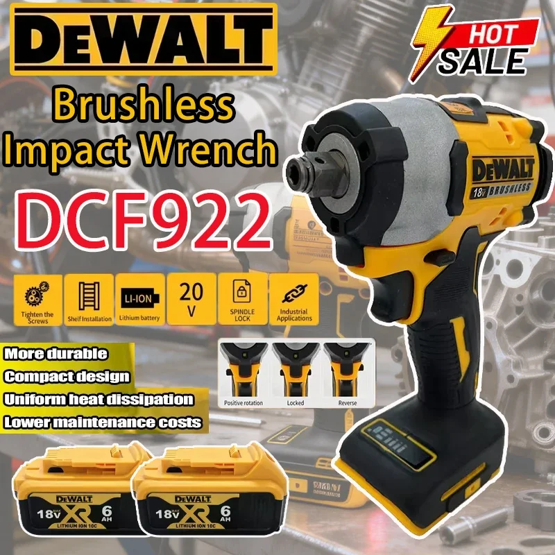 

Бесщеточный ударный гайковерт Dewalt DCF922, 610 Н·м, аккумуляторный, с большим крутящим моментом, регулируемой скоростью, 20В, перезаряжаемый инструмент