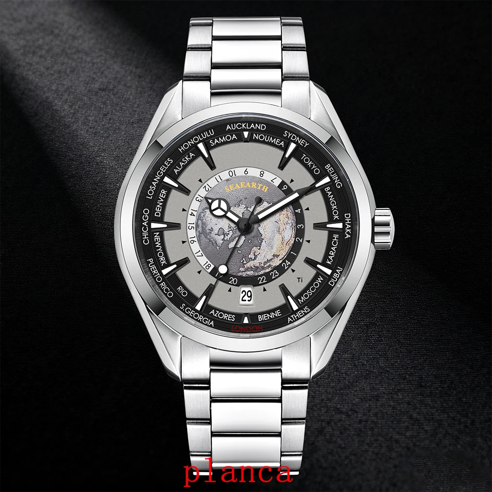 Reloj de pulsera mecánico luminoso de 41 mm con movimiento automático NH35 Reloj de hombre de cristal de zafiro