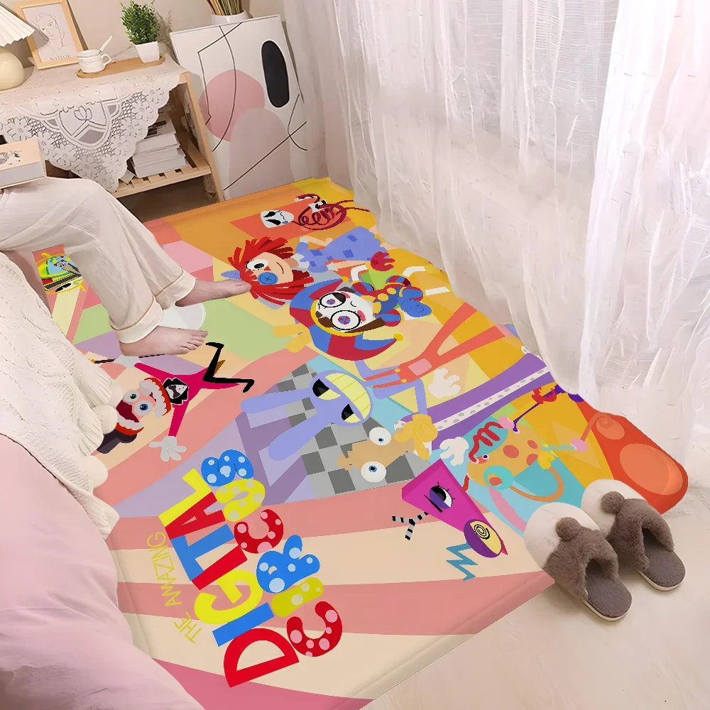 Cartoon A- Amazing Digital Circus Printing Entrance Door Mat Washable Non-Slip Living Room Sofa Chairs Area Mat Kitchen Welcome