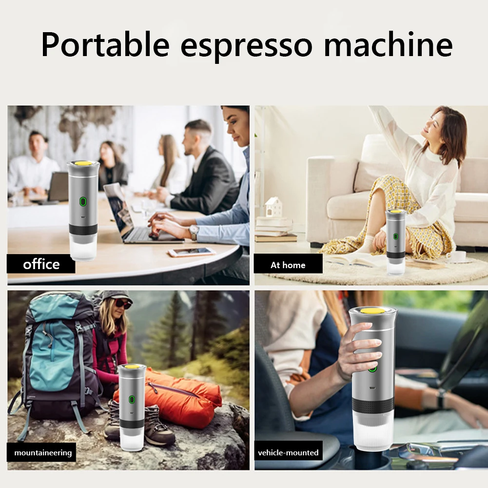 Portable Coffee Maker Electric Espresso Machine 3 In 1 Travel Coffee Maker Wireless Heating Coffee Machine for Camping Travel