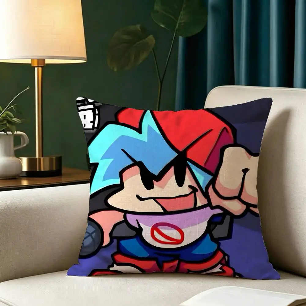 FNF BF Game Friday Night Funkin  Square Double-Sided printed Pillow Case Bedroom Bedside Pillow Sofa Cushion Cover