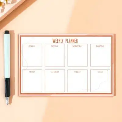 Adhesive Whiteboard Stickers Kids Erasable Week Grid Office Graffiti Blackboard for Notes Markers Included 8 Sections Reusable