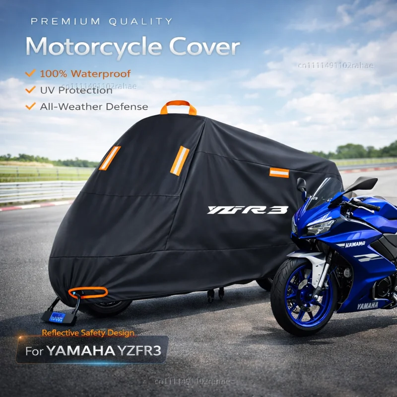 

For YAMAHA YZF-R3 Outdoor Motorcycle Cover Waterproof Heavy Duty Polyester Tarpaulin UV Protective Rain Dust Sun Scooter Cover