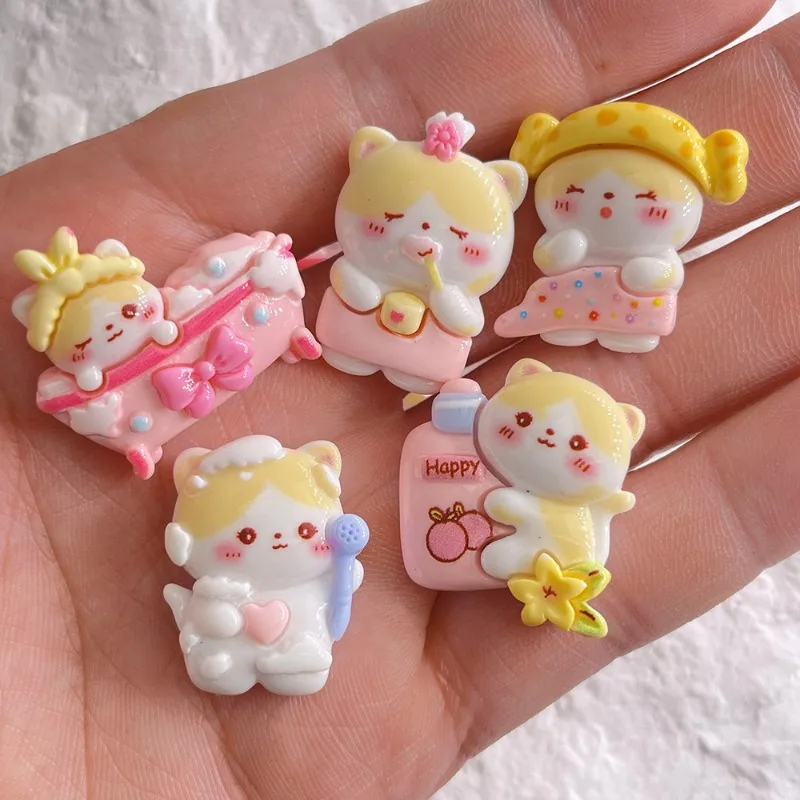 5 шт., кабошон из каучука в виде мультяшного кота