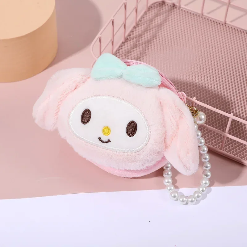 Sanrio Girls Cartoon Bag Cinnamoroll Melody Pachacco Pom Pom Purin Kuromi Card Holder Kawaii Coin Purse Keychain Pendant Gifts