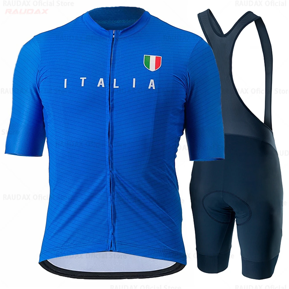 Italia 2023 Estate Nuova Maglia da ciclismo Set Manica corta da uomo per uomo Anti-UV Maglia da ciclismo Set Abbigliamento da ciclismo per bicicletta