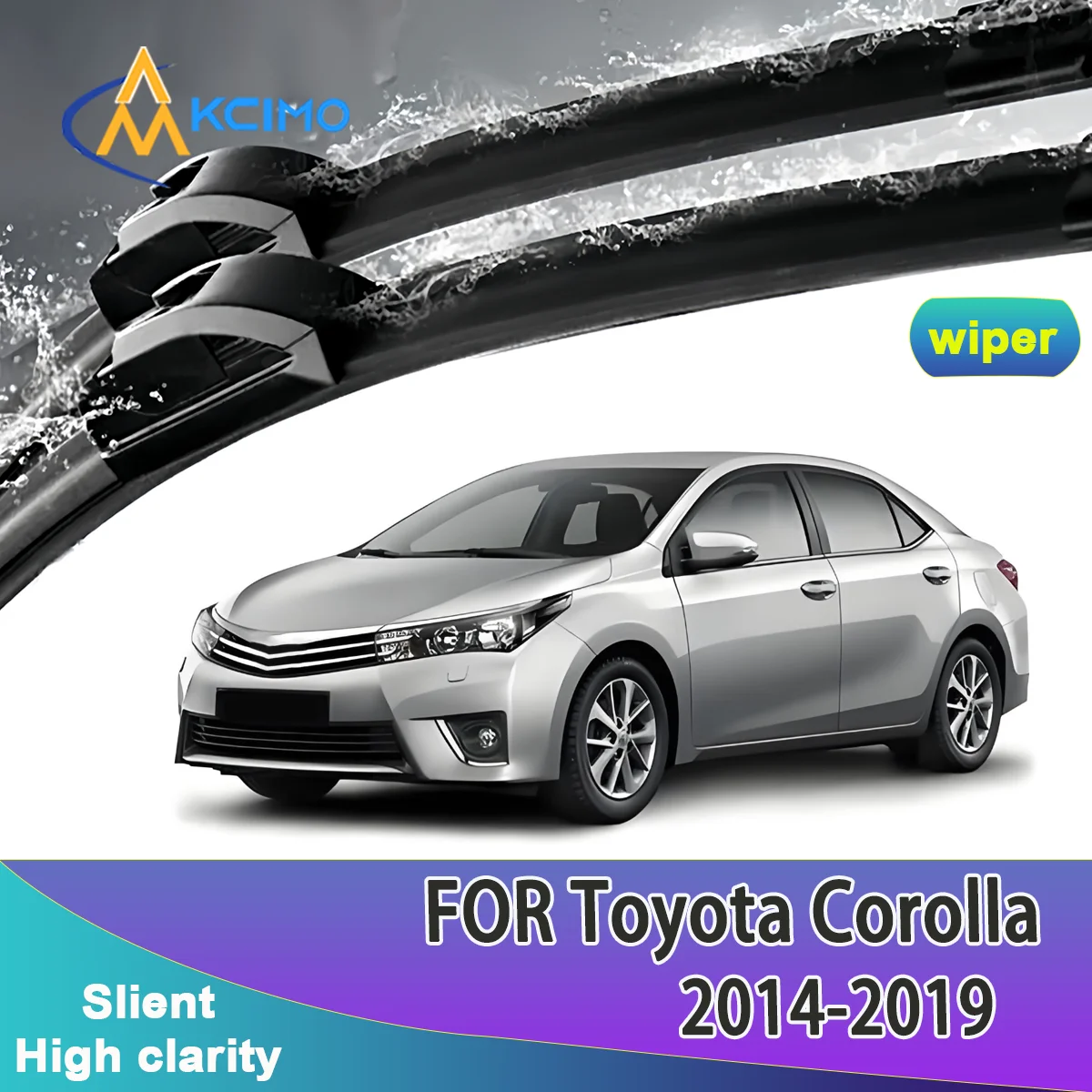 

2pcs Quality Front Wipers Silent Black Car Rain Brush Suitable for Toyota Corolla E170/E180 2014-2019 Toyota Levin Auto Wipers