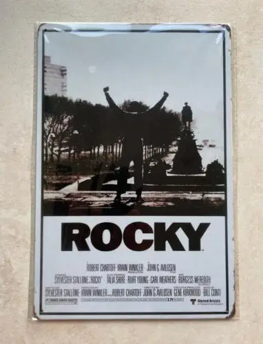 1e,ROCKY BALBOA METAL SIGN MAN CAVE BAR GARDEN MOVIE BOXING 20x30cm