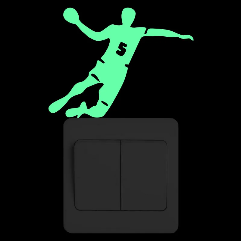 Cartoon Sport DIY Wall Switch Stickers Glow in the Dark Taekwondo/Parkour/Skateboard/Biking/Motocross/Ski/Diver/Tennis/Handball