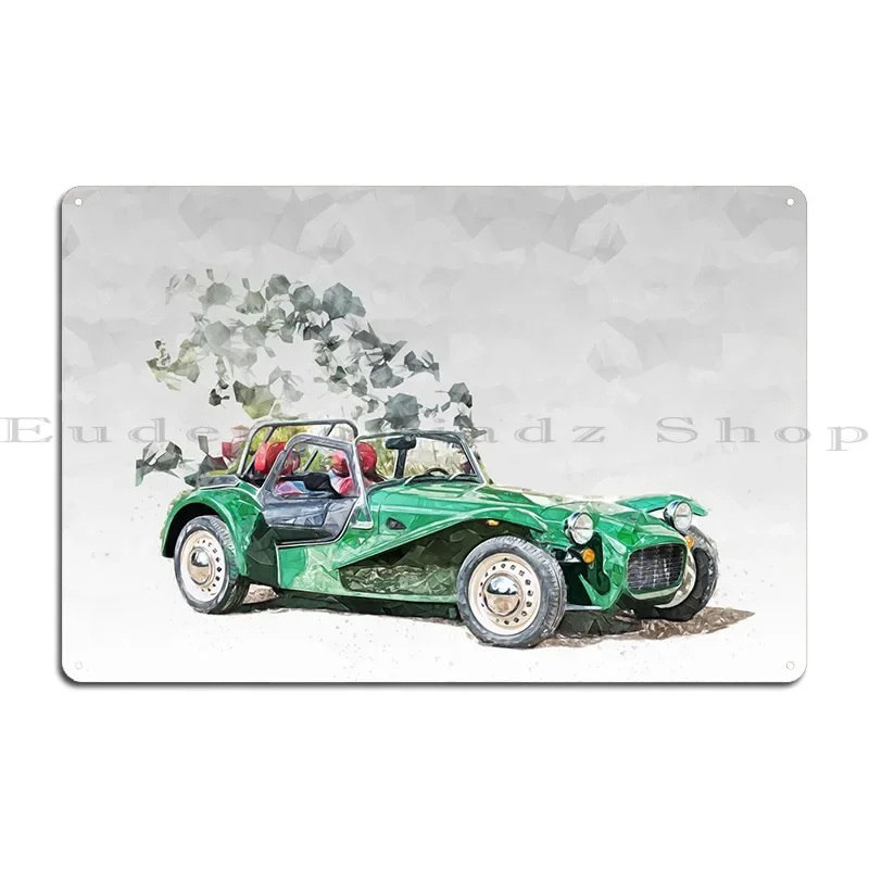 2017 Caterham Seven Sprint Caterham racing car front view on circle Metal Personalized Print Garage Party Home Tin Sign Poster