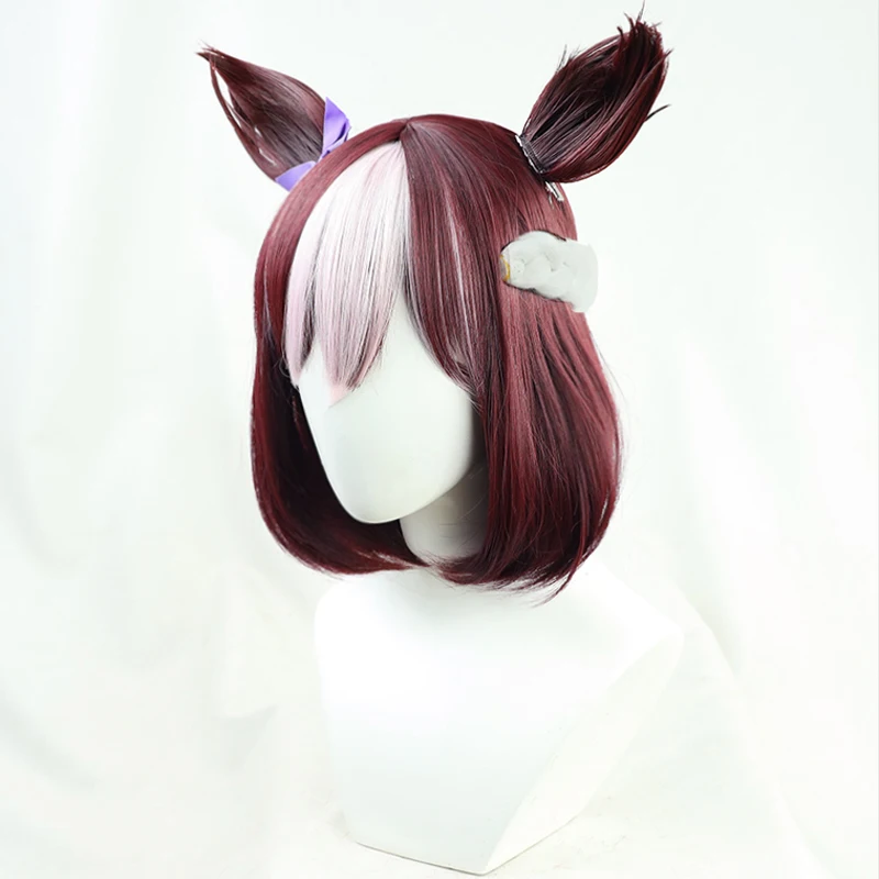 Anime Pretty Derby Special Week Cosplay Perücke Pferdeohren Schwanz 65 cm Halloween Party Karneval Rollenspiel Hitzebeständige synthetische Perücke