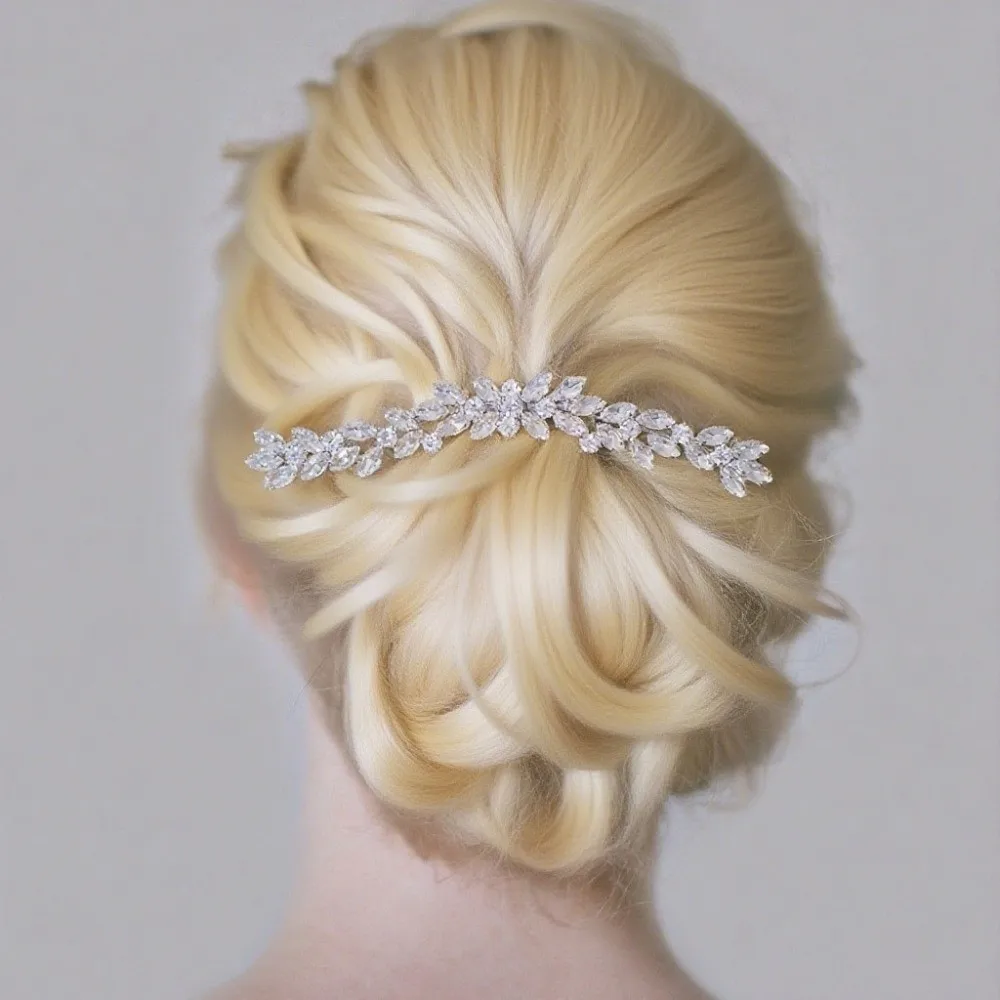 Retro Silver Toothed Insert Comb Gold Geometric Rhinestone Hairpin Tiaras Hairstyle Tools Hair Clip Party