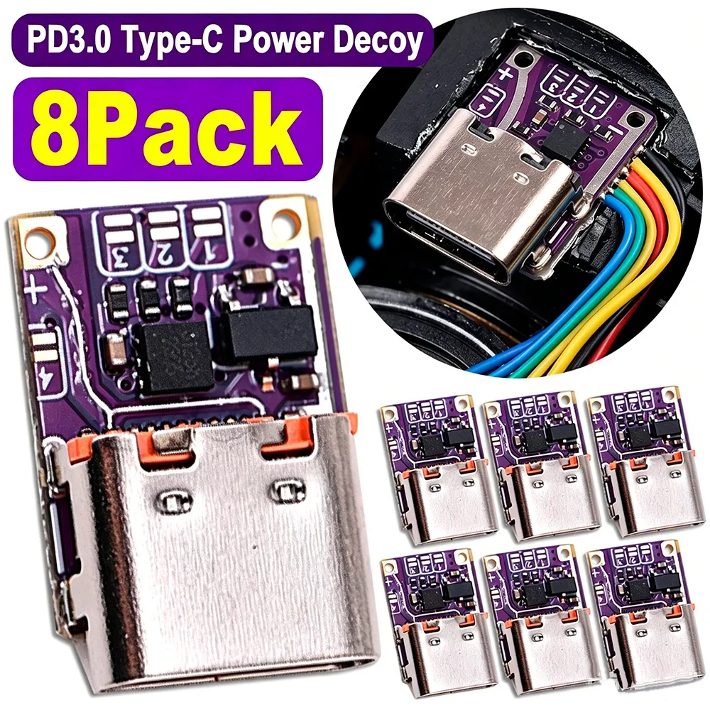 8-1PCS 5-48Voltage PD3.0 Type-C Power Decoy Fast Charge Module DC 5V/9V/12V/15V/20V Voltage Trigger PD To DC Type-C Interface