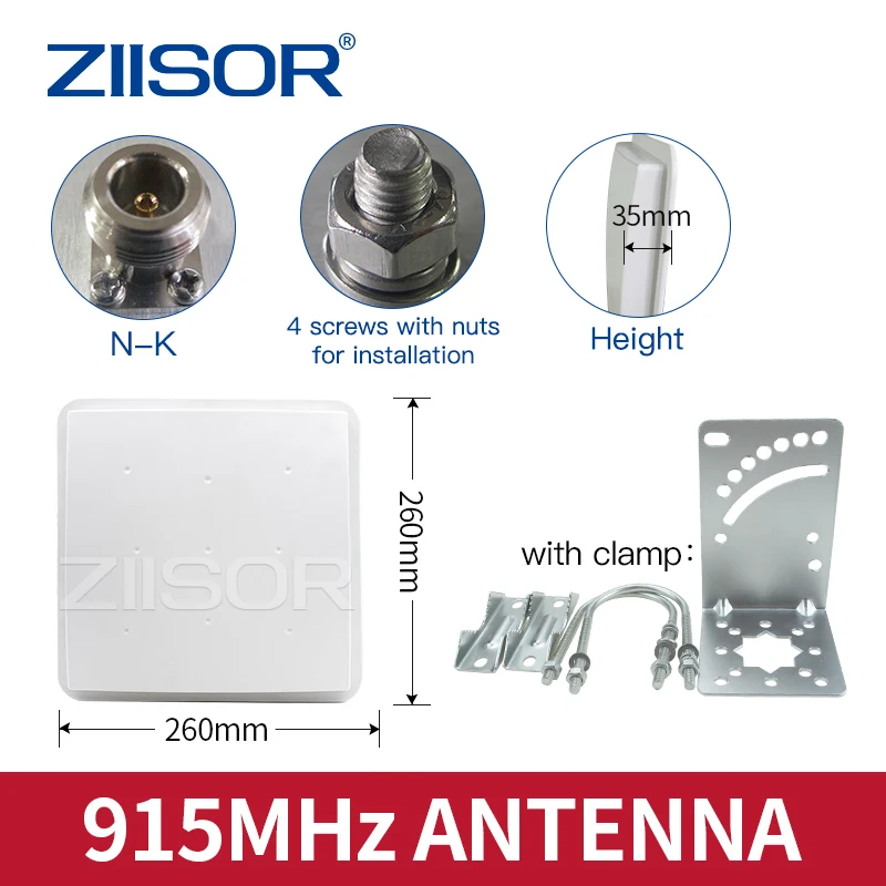 

915MHz Antenna Directional Panel 915 MHz LoRa Antennas Outdoor 923 MHz Antenna 10dBi Waterproof Antenna with Mounts N Female