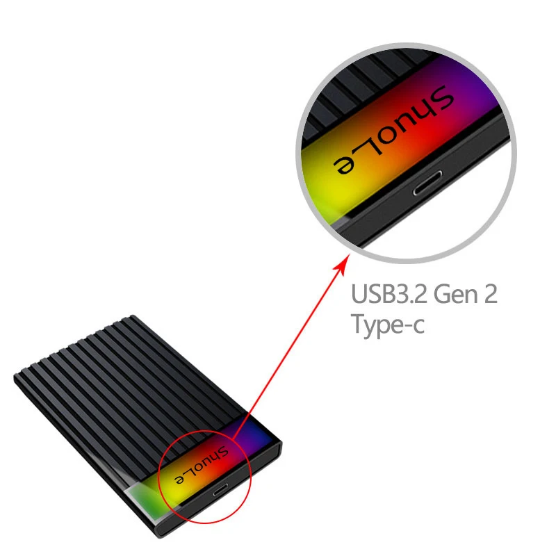 Uthai Typ-C tragbare Festplatte Gehäuse Farbverlauf 2,5-Zoll-Laptop externe Sata serielle Festplatte Fall