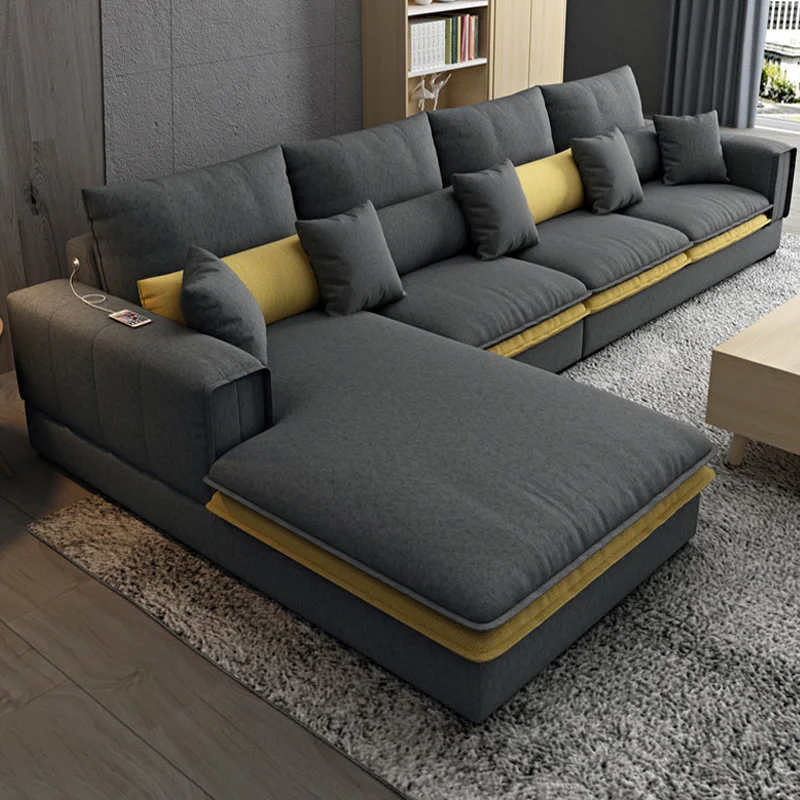 

Nordic Luxury Technology cloth corner fabric sofa set furniture Lounge living room sofas sectional Velvet modern l shaped sofa