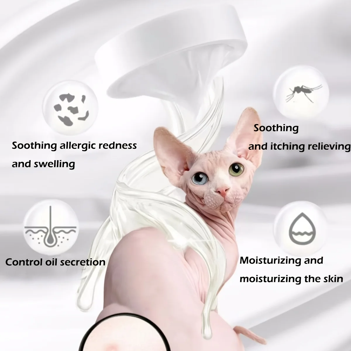 Sphinx Cat Pet Shampoo Oil Control Degreasing Bath Lotion Moisturizing Devons Finx Cat Free foam