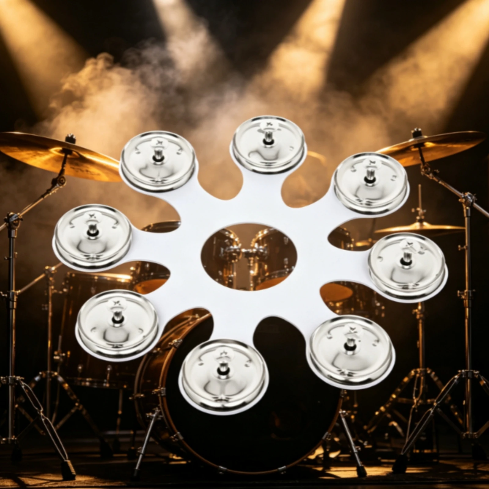 Cymbal Bell Accessory Bright Hi-Hat Bell Cymbal Tambourine Low-Height Percussion Instrument Clear for Drummers