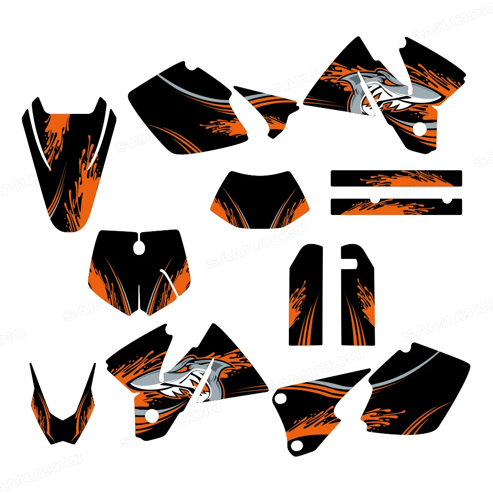 Motorrad-Modelle in voller Größe, passend für 125 200 250 300 380 400 EXC 1998 1999 2000, Hintergründe, Aufkleber, TEAM GRAFIK-KIT