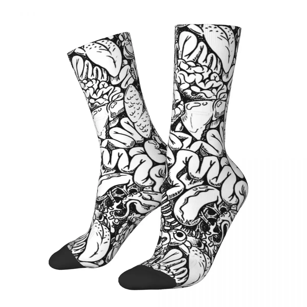 

Hip Hop Vintage Organ Salad Crazy Men's Socks Skeleton Skull Bone Unisex Street Style Printed Novelty Happy Crew Sock Boys Gift